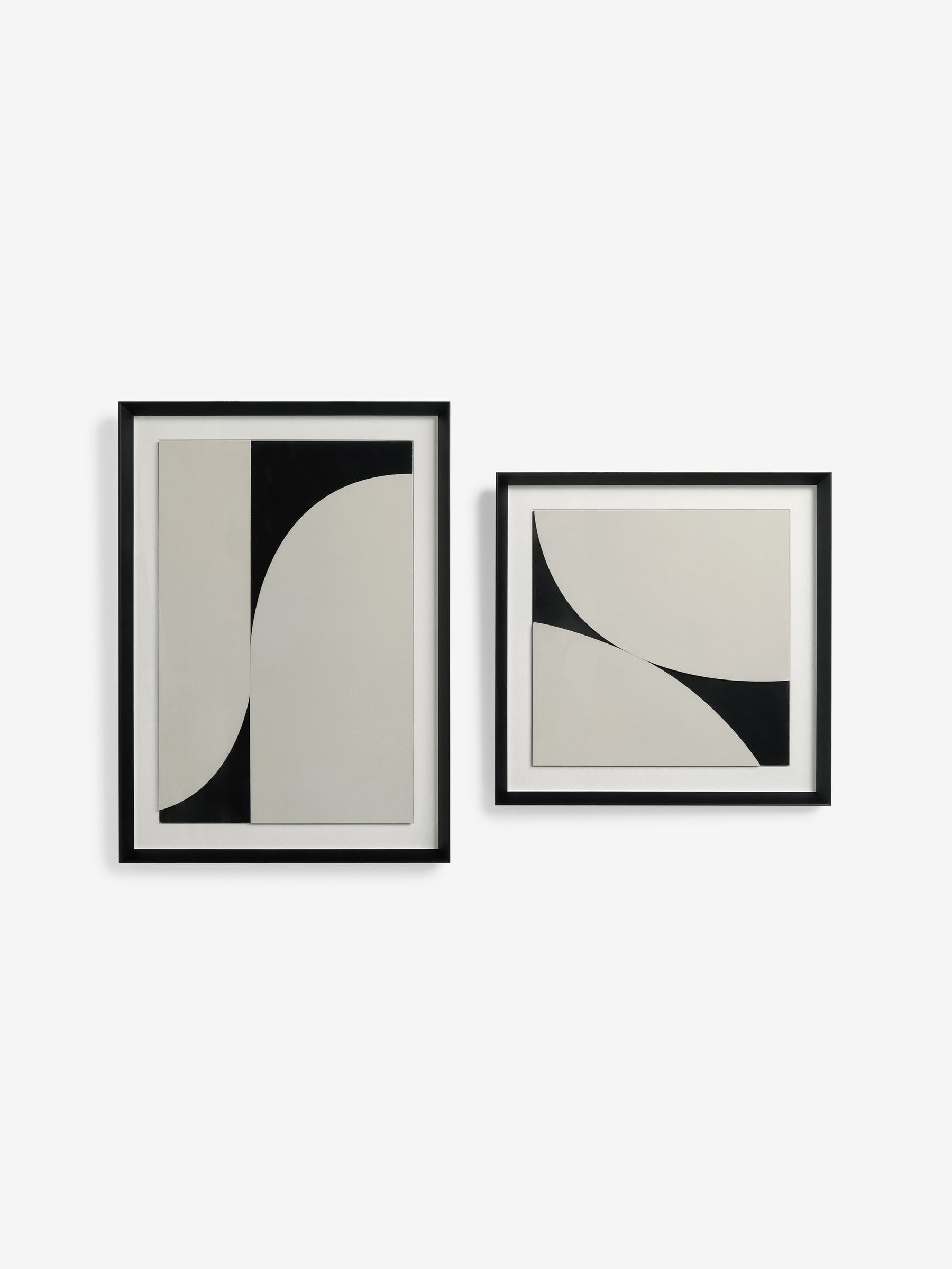 Sosandar black and white abstract wall art set of two framed prints (British brand)