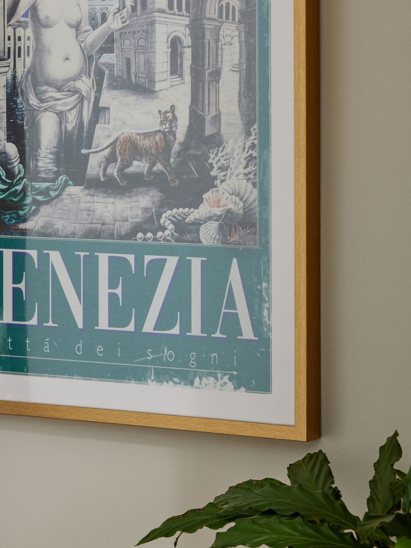 Laurence Llewelyn-Bowen Teal Blue Venezia Poster Style Wall Art