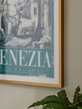 Laurence Llewelyn-Bowen Teal Blue Venezia wall art 90cm x 60cm, UK version