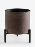 French Connection black bronze patina metal plant pot 18cm - British product