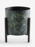 French Connection green/black patina medium metal stand plant pot - British product