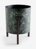 French Connection green/black patina medium metal stand plant pot - British product