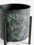 French Connection green/black patina medium metal stand plant pot - British product