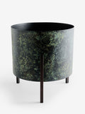 French Connection green/black patina medium metal stand plant pot - British product