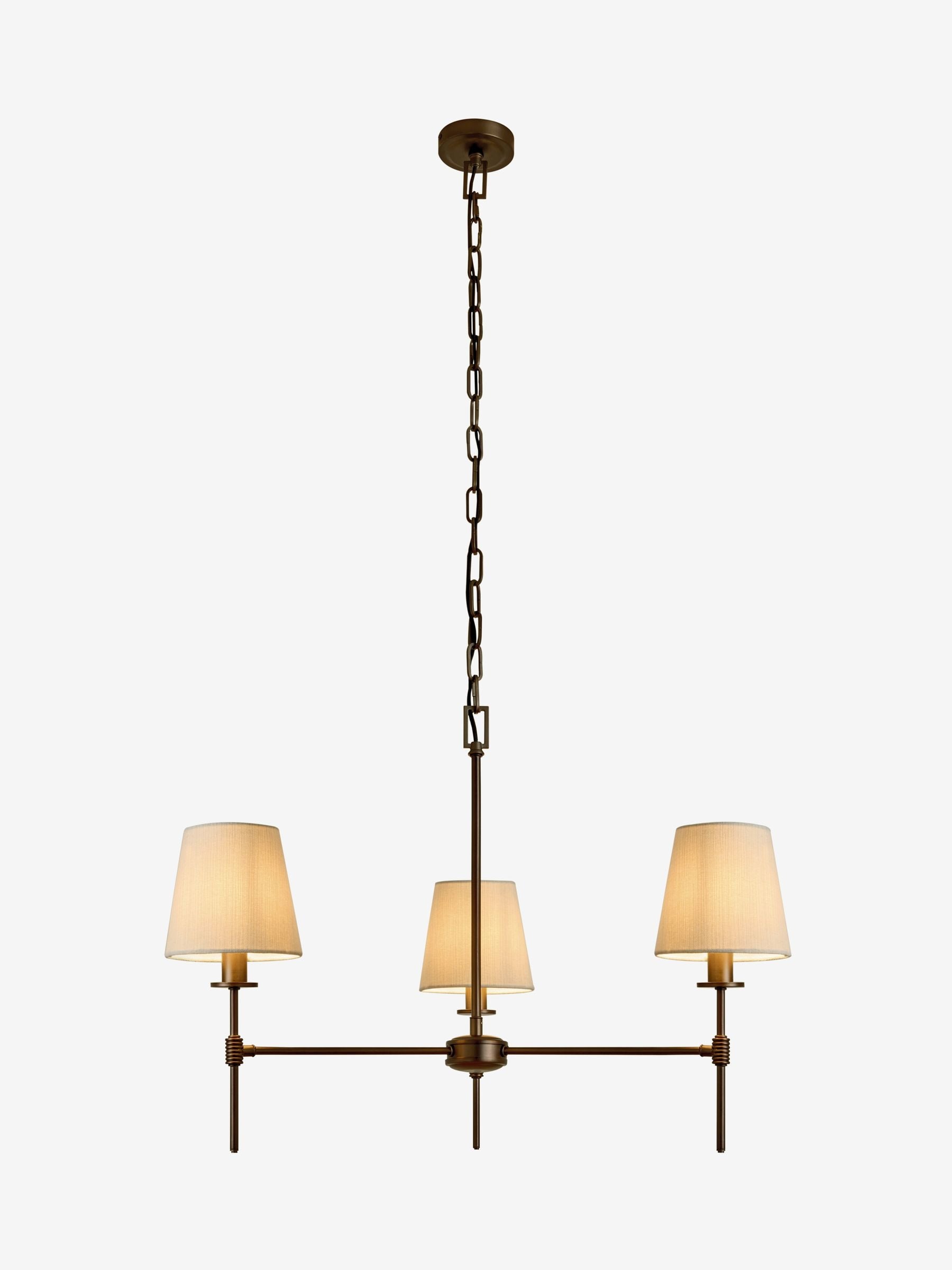 Bronze Carolina 3-light chandelier 75cm, imported from the UK