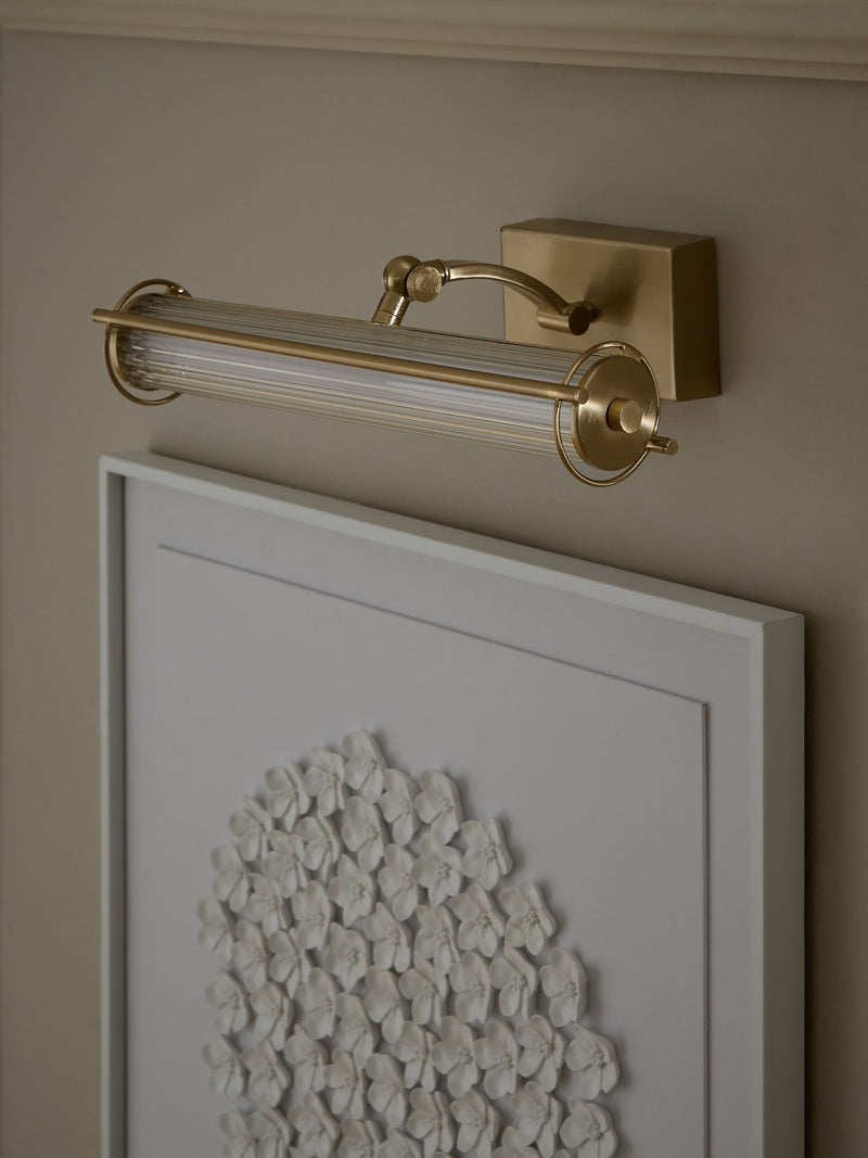 Brass Hertford rechargeable picture wall light, imported from the UK