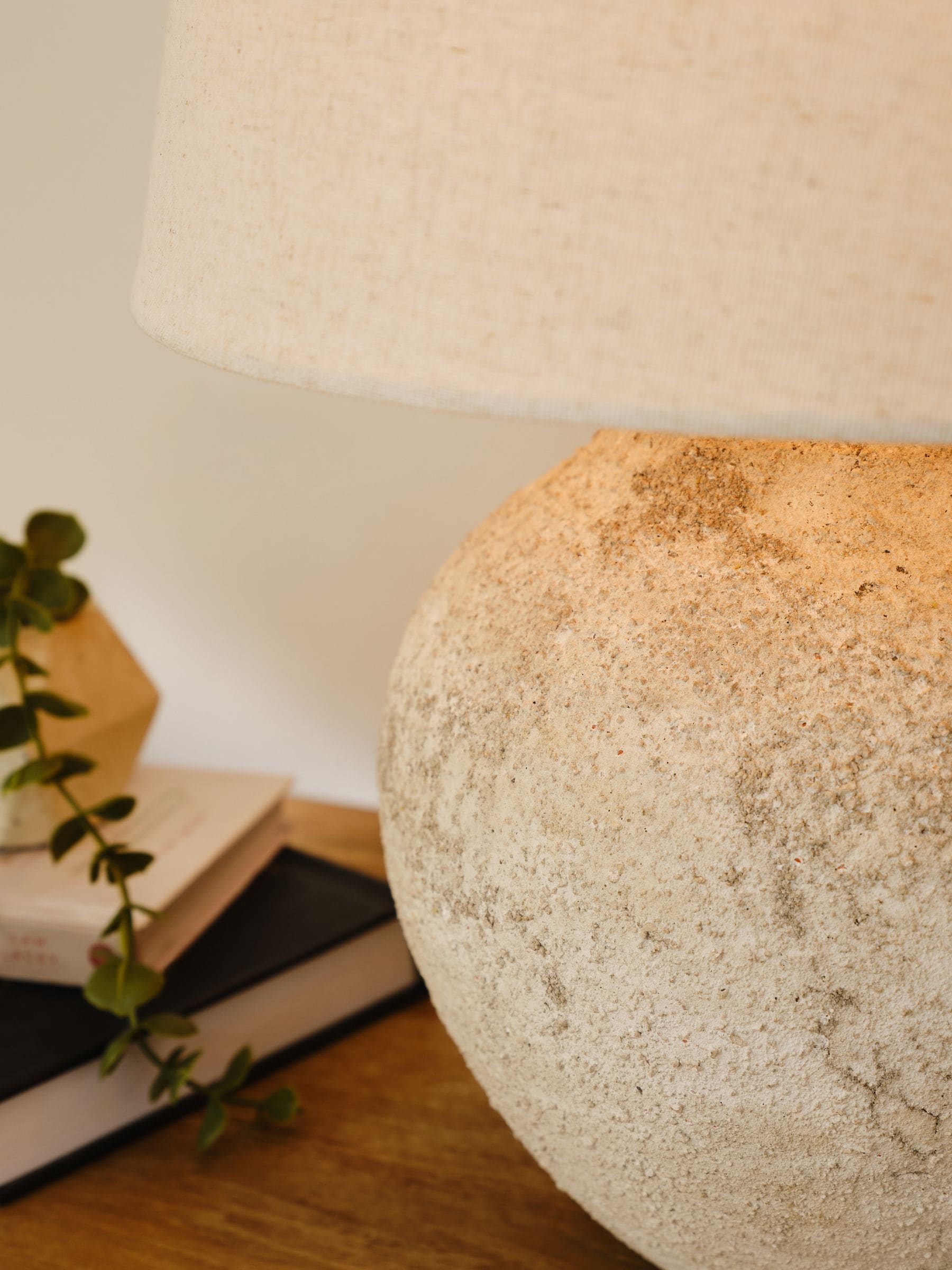 Grey Avebury rechargeable table lamp with fabric shade, imported from the UK