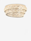 Chrome Monaco flush fitting ceiling light with crystals, UK version