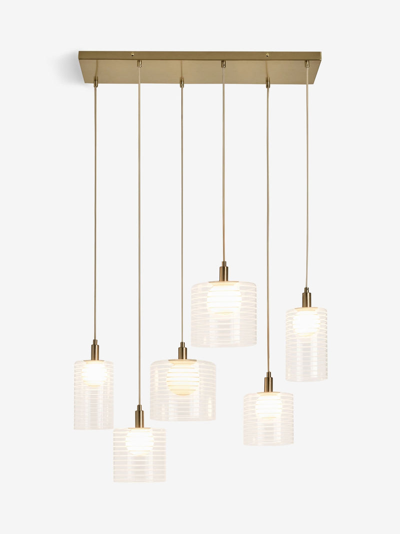 Milan 6 light linear pendant ceiling light - British product