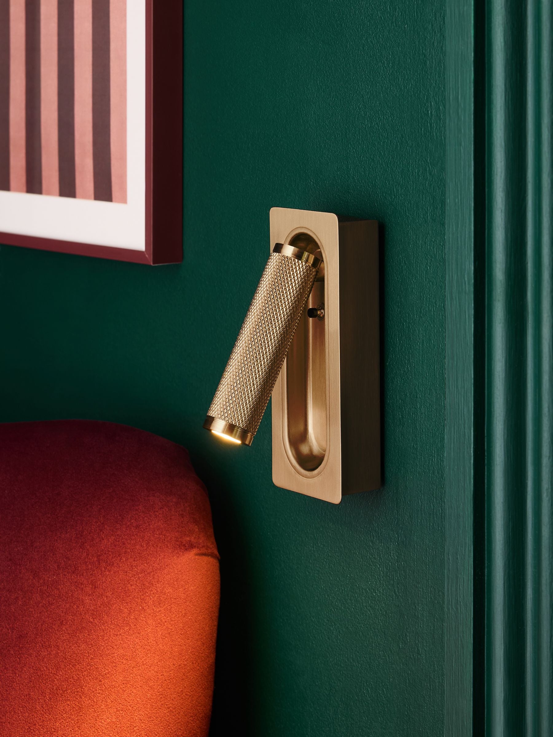 Rechargeable Denver wall light in brass finish - British product