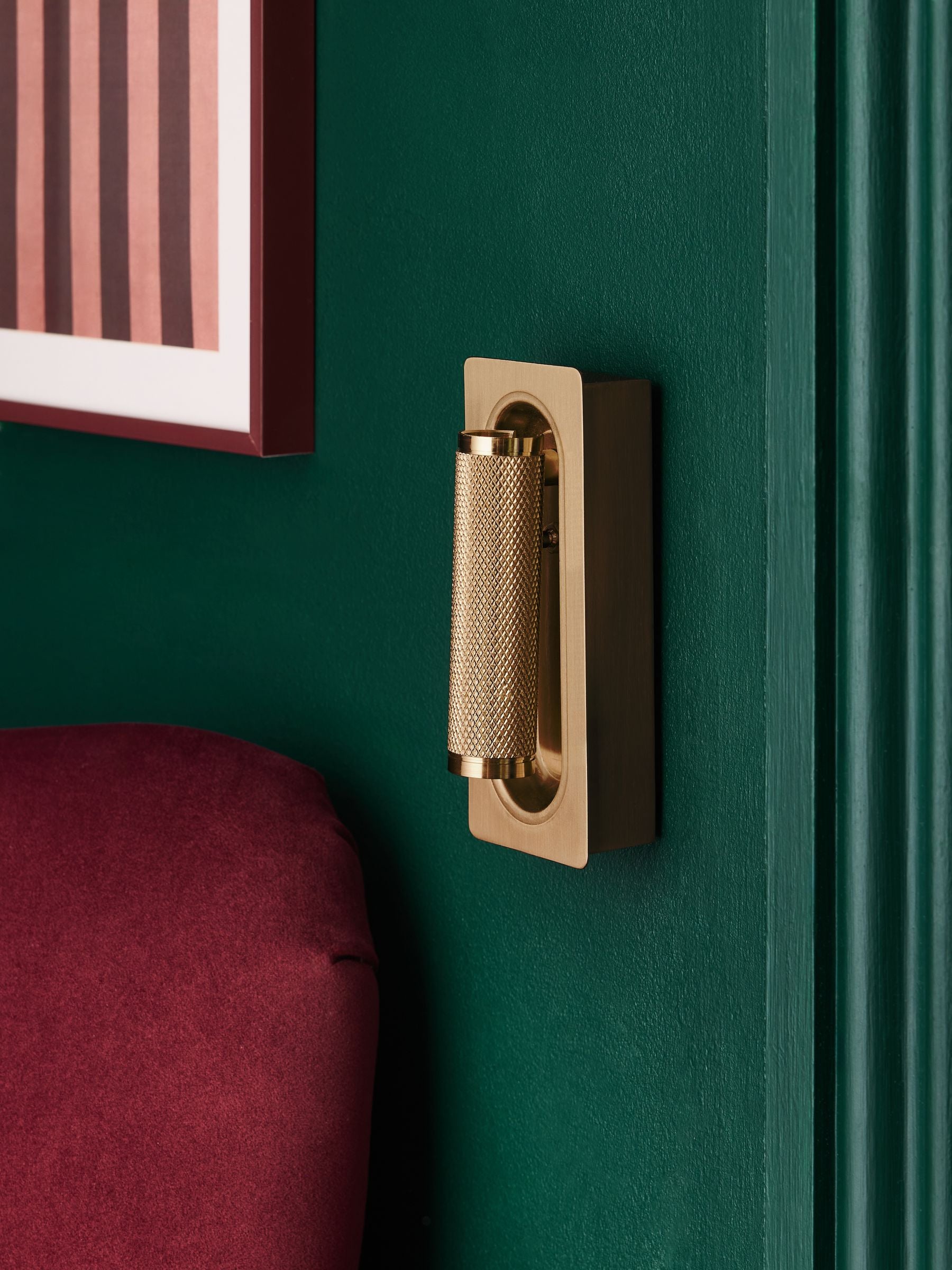 Rechargeable Denver wall light in brass finish - British product