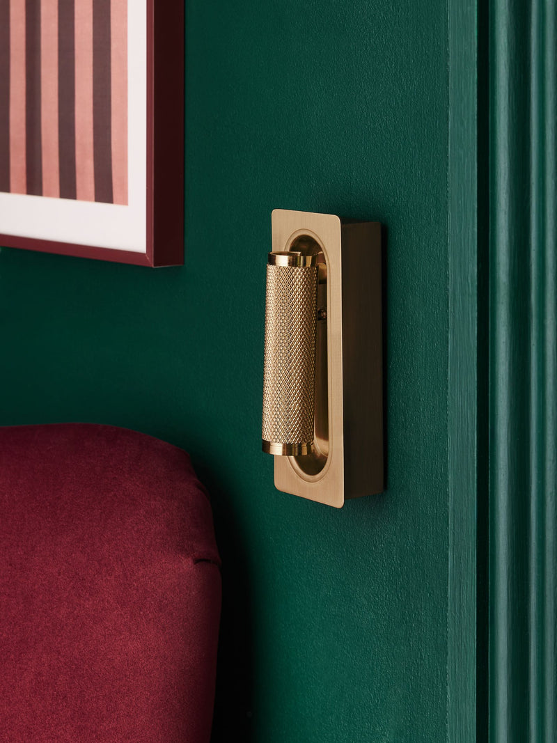 Rechargeable Denver wall light in brass finish - British product