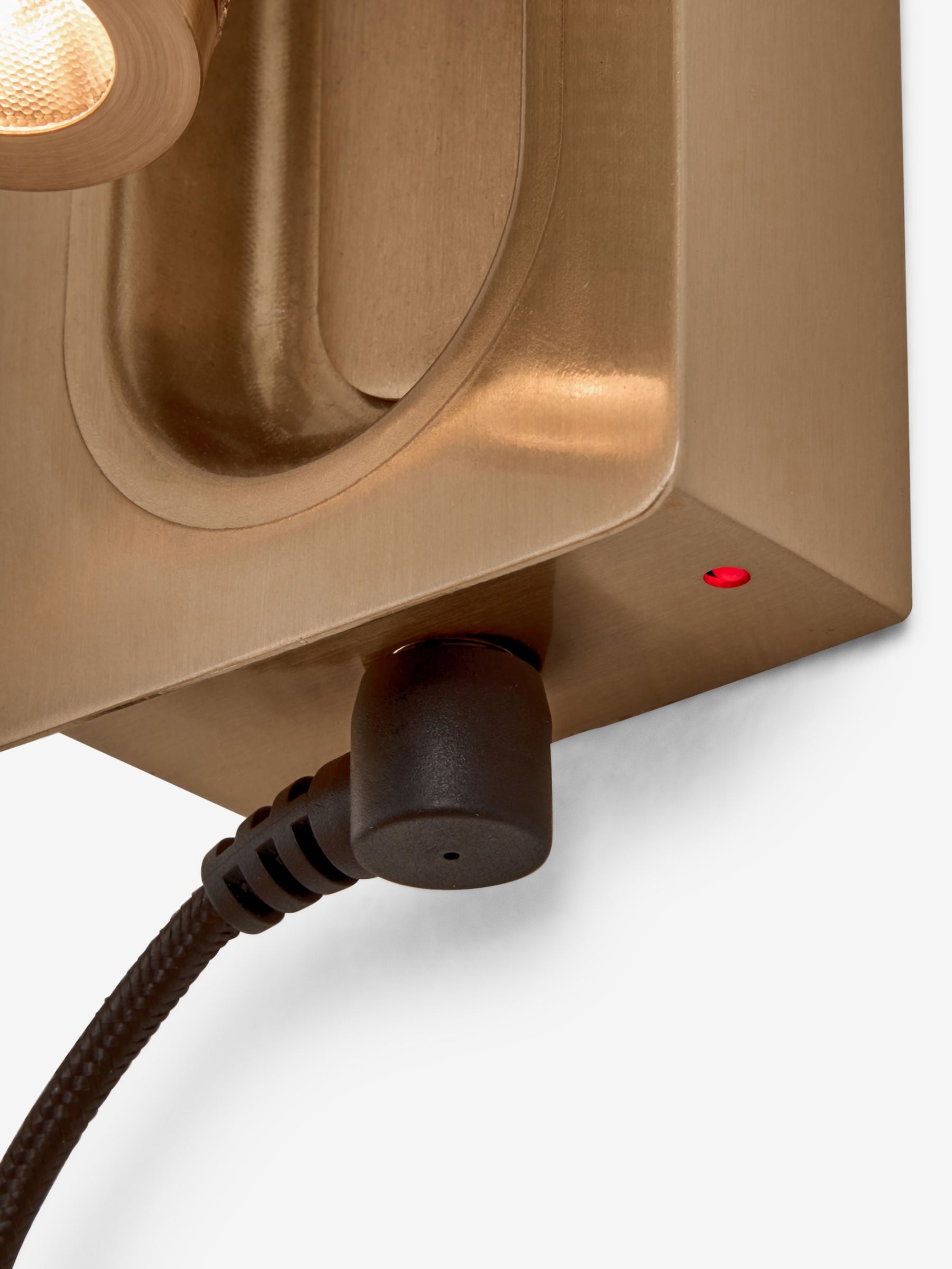 Rechargeable Denver wall light in brass finish - British product