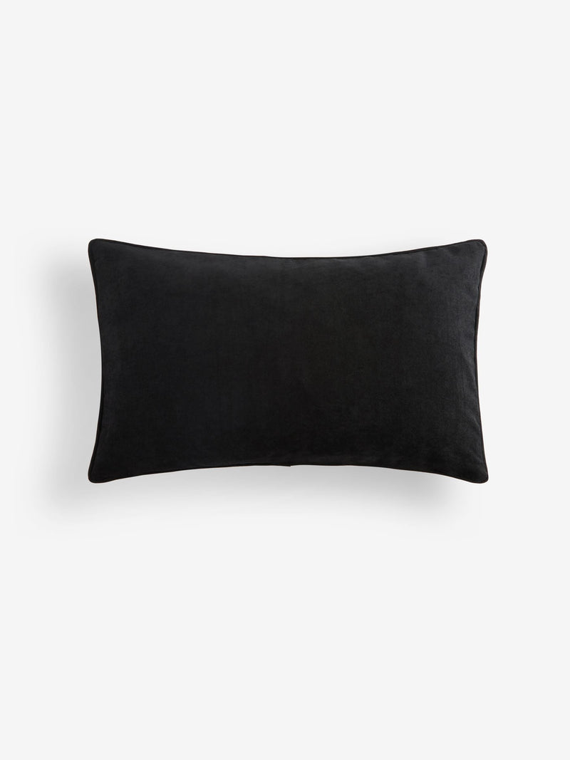 Embroidered bow cushion black white 50x30cm, imported from the UK