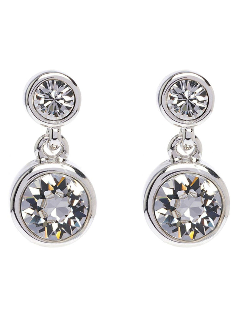 Karen Millen silver crystal drop earrings 1cm x 1.8cm, UK version