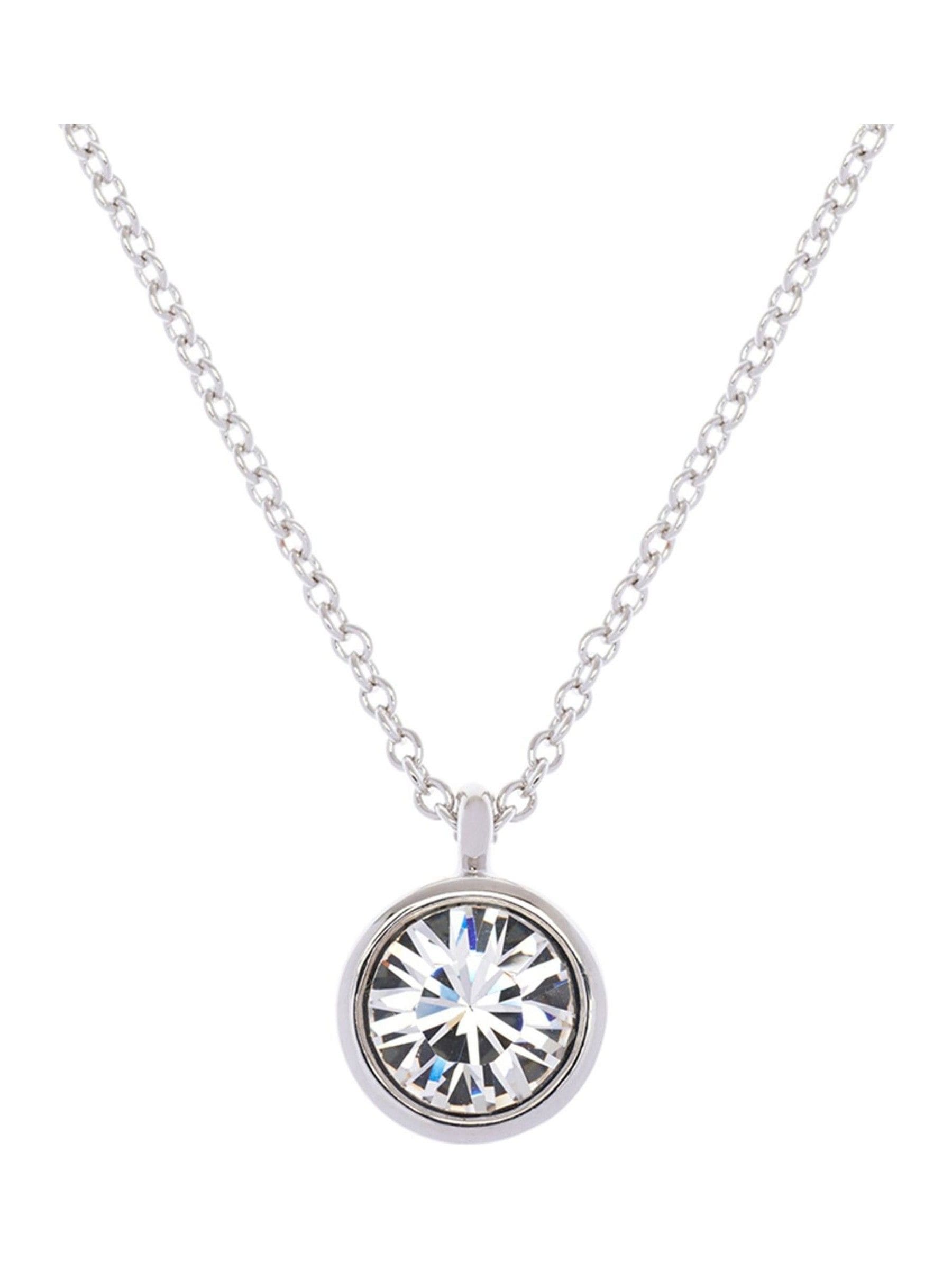 Karen Millen Crystal Dot Pendant Necklace silver tone 48.5cm, UK version
