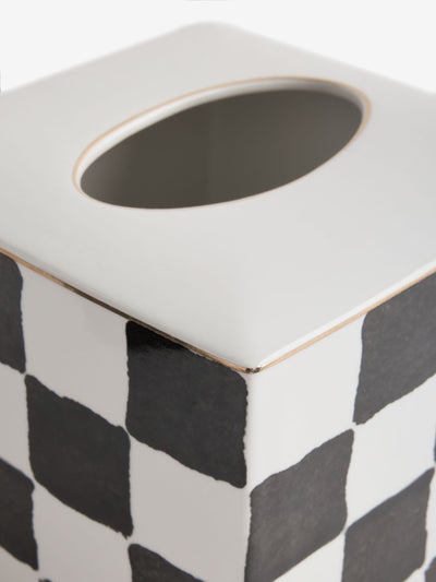 Next Keramik-Taschentuchbox-Abdeckung Weiß/Schwarz Kariert 14,5 cm Würfel – Online bei McGrocer kaufen