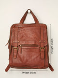 FatFace Chestnut Brown leather rucksack (British brand)