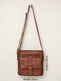 FatFace chestnut brown leather cross-body bag imported from the UK