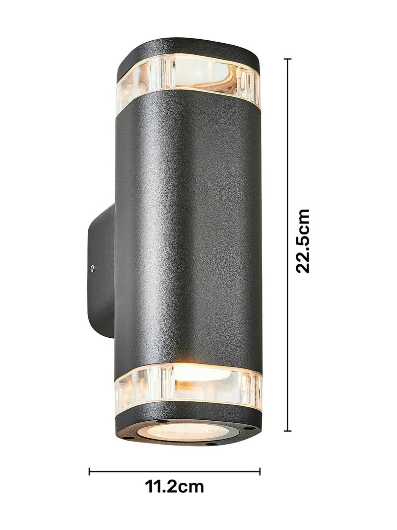 BHS outdoor wall light black Eos 2lt, UK version