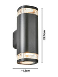 BHS outdoor wall light black Eos 2lt, UK version