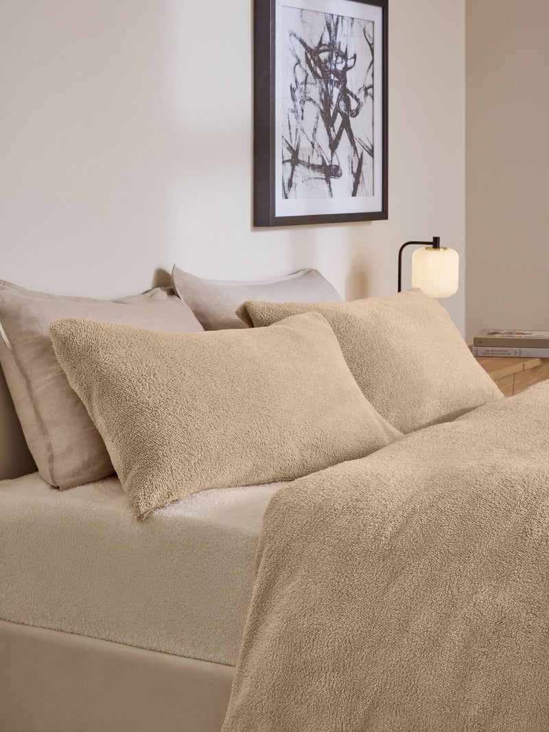 Set of 2 Navy Blue Teddy Fleece Pillowcases