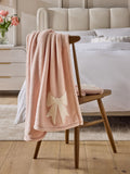 Pink fleece bow throw 130x150cm (British brand)