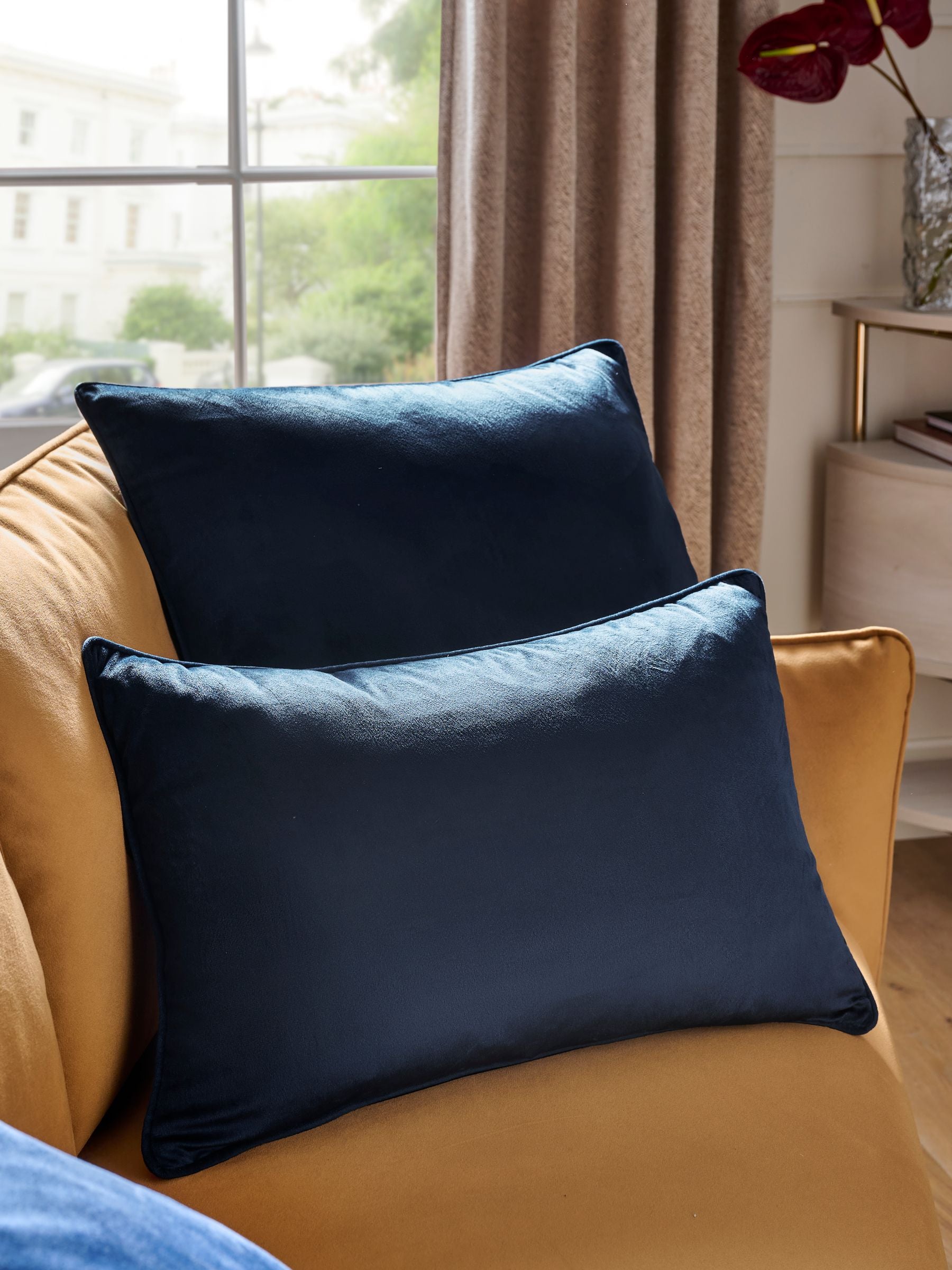 Navy Velvet Cushion 59 x 59cm