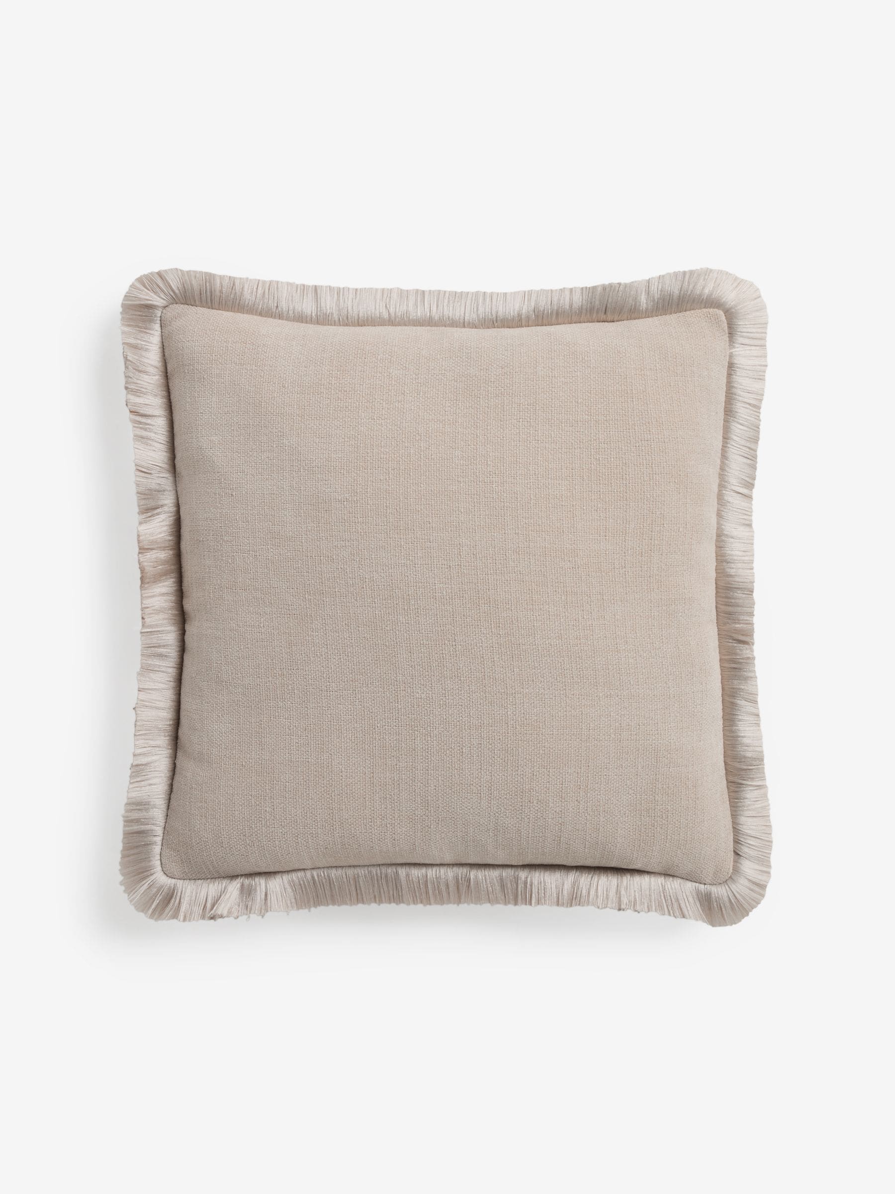 Chunky fringe velvet chenille cushion 50x50cm, UK version