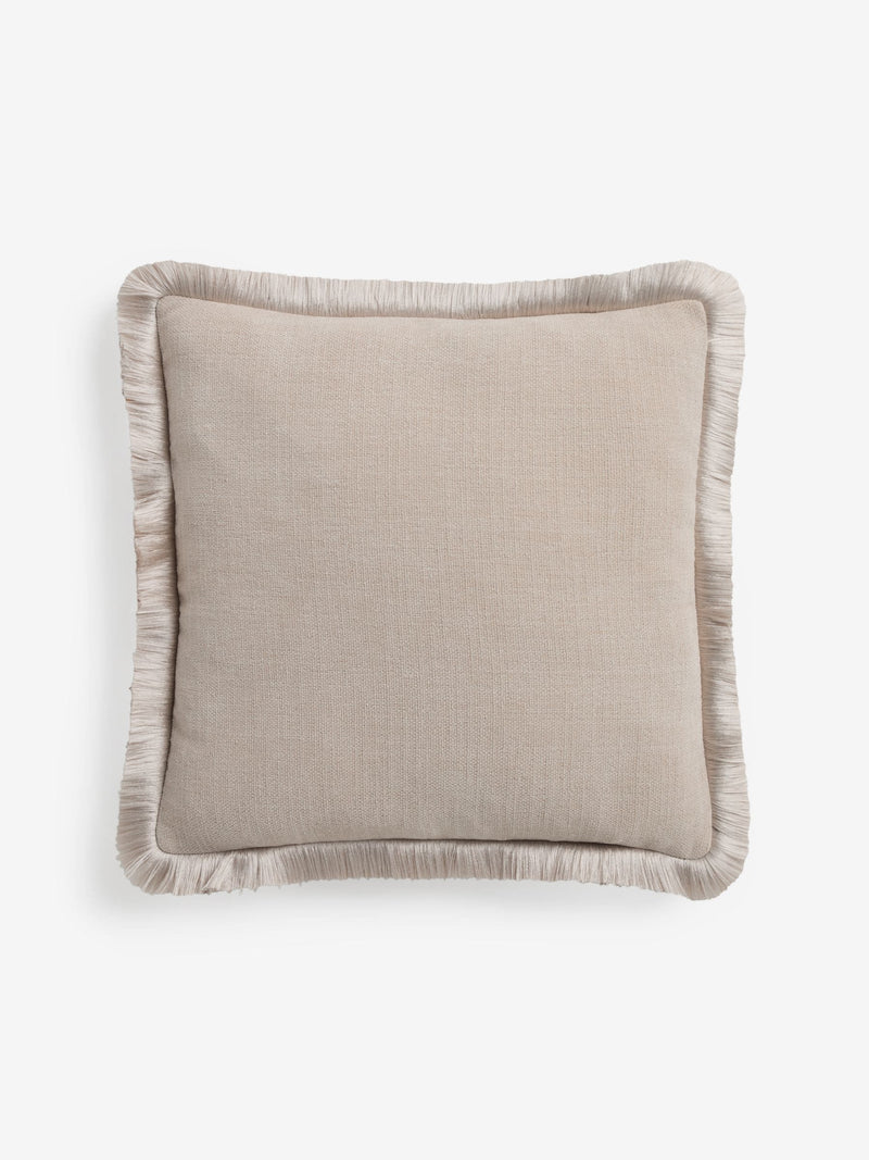 Chunky fringe velvet chenille cushion 50x50cm, UK version