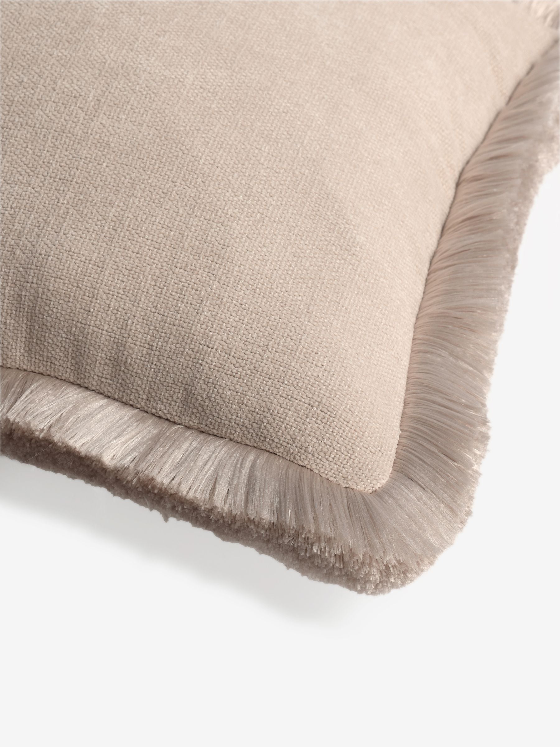 Chunky fringe velvet chenille cushion 50x50cm, UK version