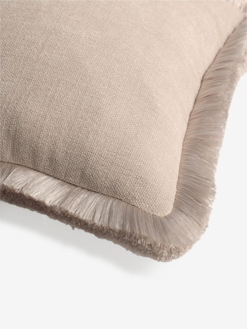 Chunky fringe velvet chenille cushion 50x50cm, UK version