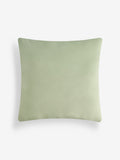 Sage green velvet pleat cushion 59cm (British brand)