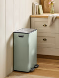 Black 60L 3 Compartment Recycling Soft Close Pedal Kitchen Bin