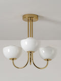 Houseof brass glass bowl ceiling light with three shades, imported from the UK