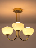 Houseof brass glass bowl ceiling light with three shades, imported from the UK