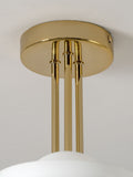 Houseof brass glass bowl ceiling light with three shades, imported from the UK