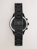 Silver tone watch with mock sub-dials and diamante, imported from the UK