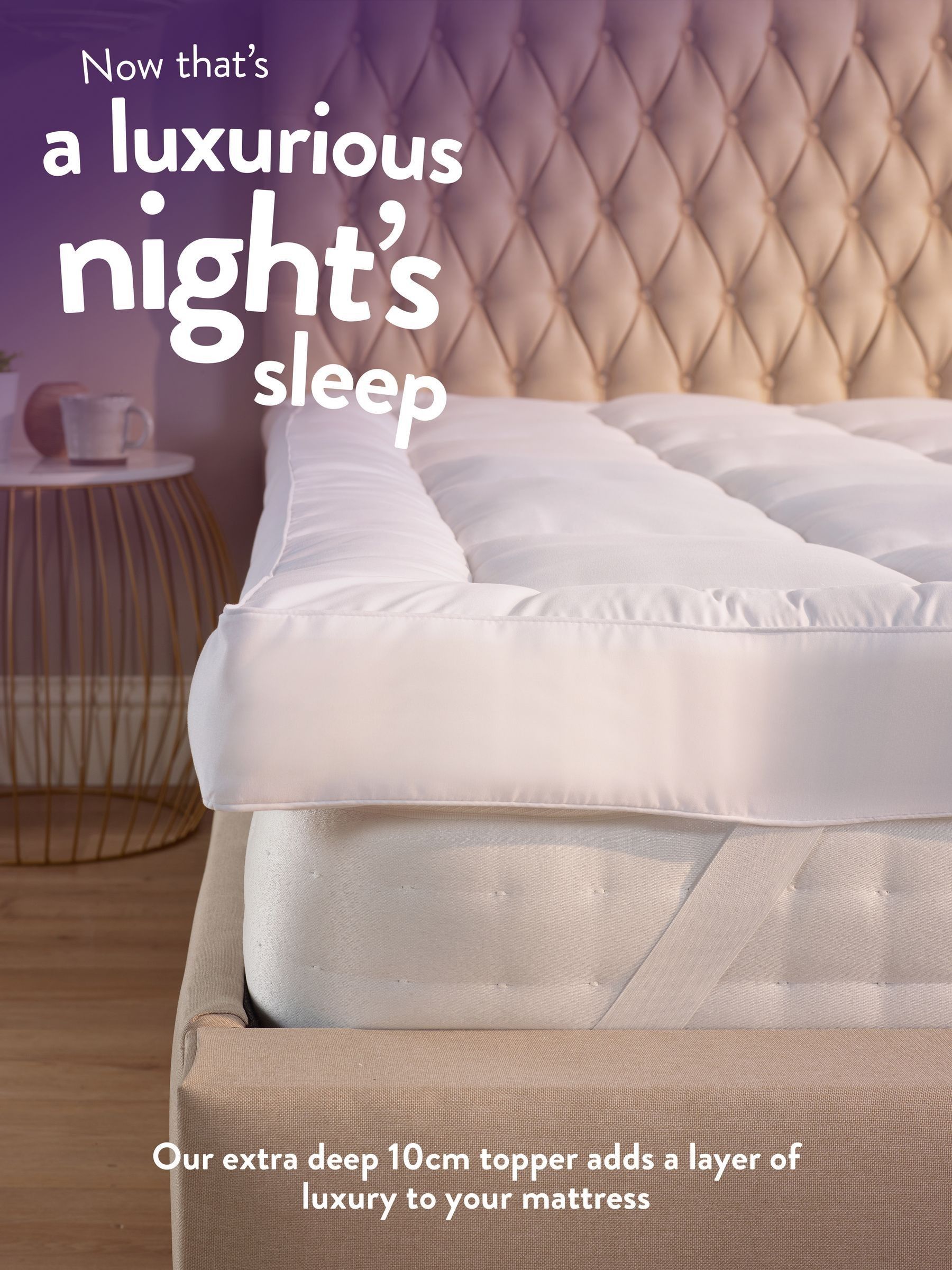 Slumberdown White Sleep Soundly Extra Deep Mattress Topper 10cm (British brand)