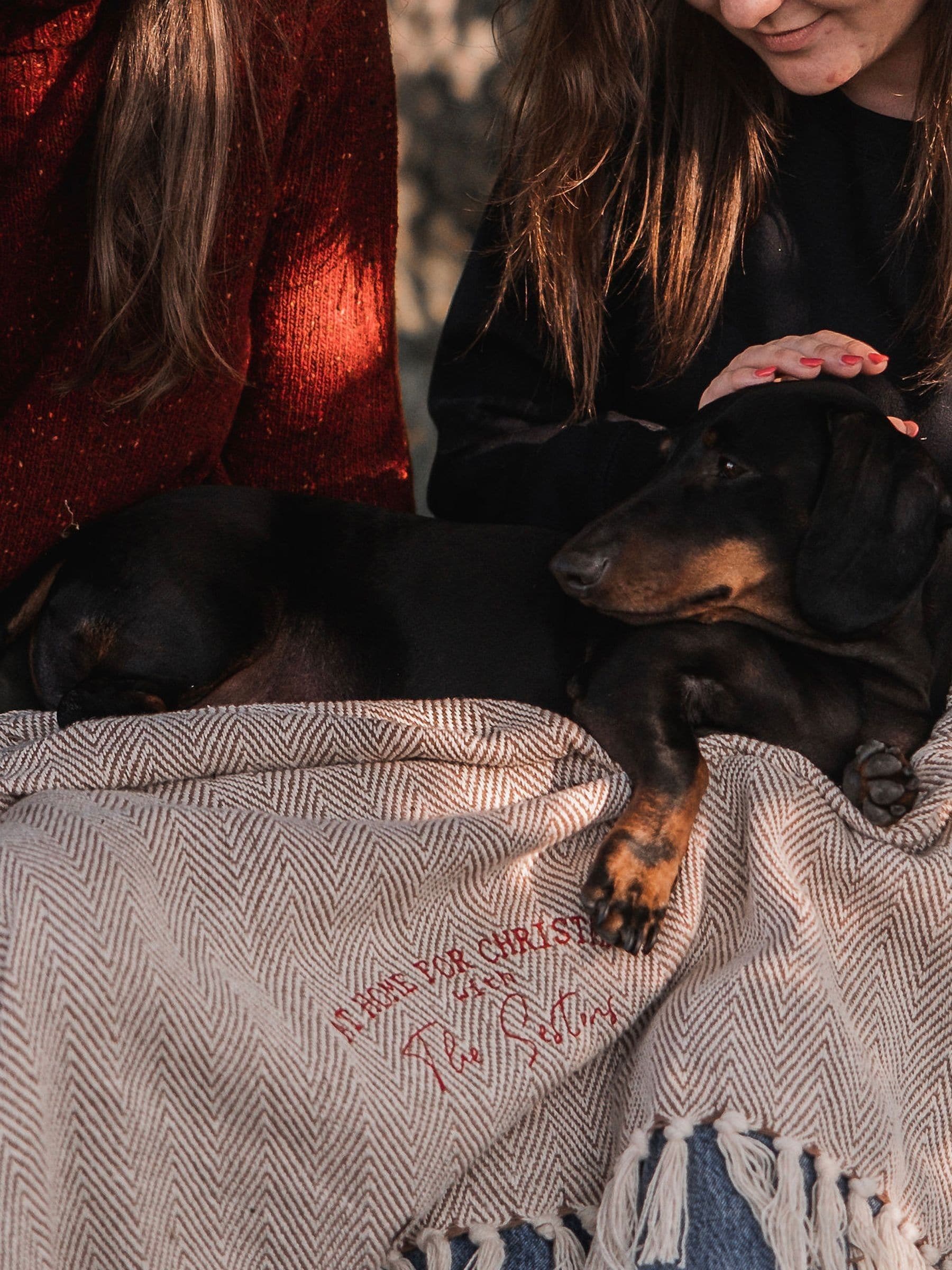 Solesmith 100% cotton personalised Christmas throw, UK version