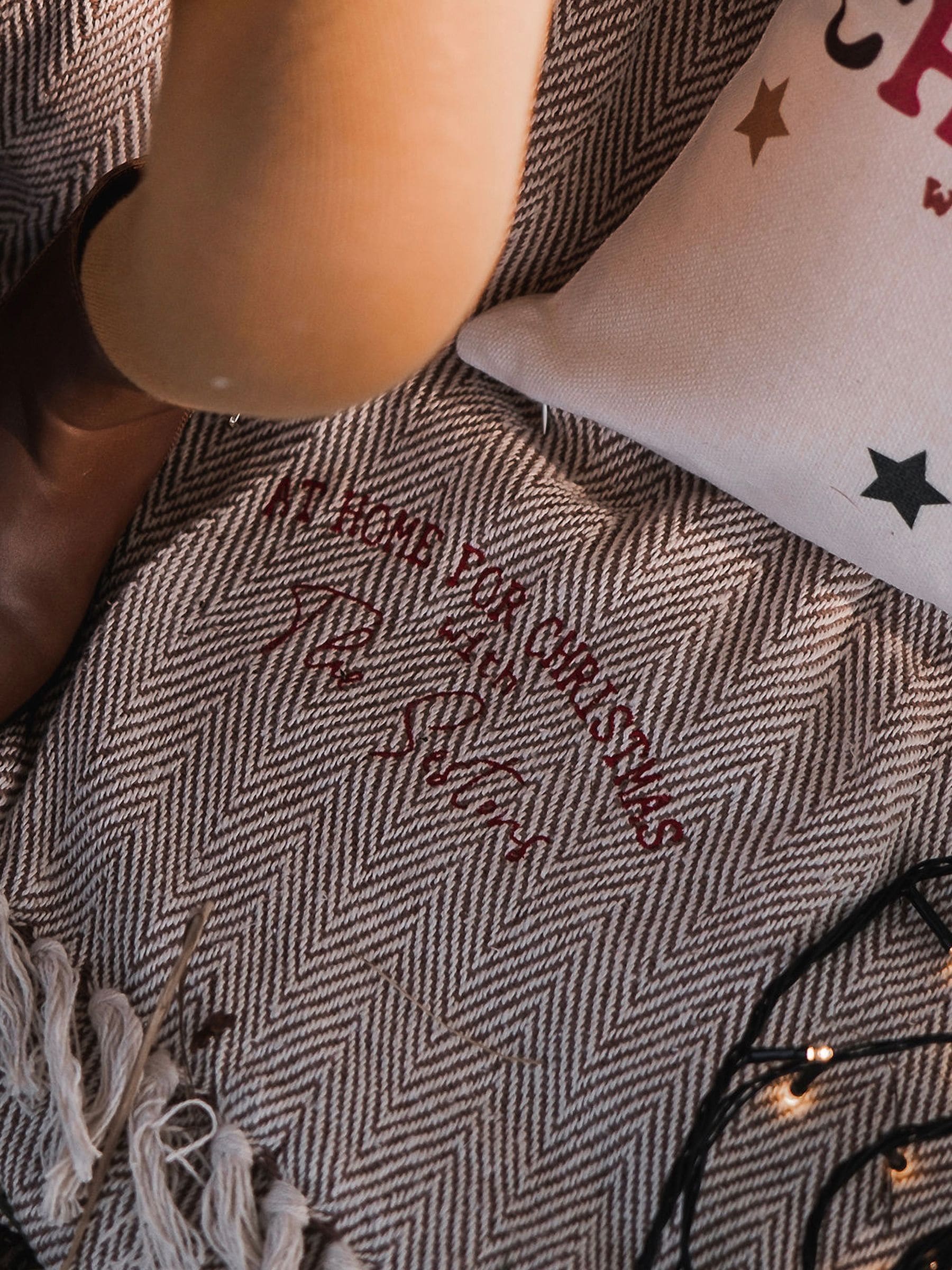 Solesmith 100% cotton personalised Christmas throw, UK version