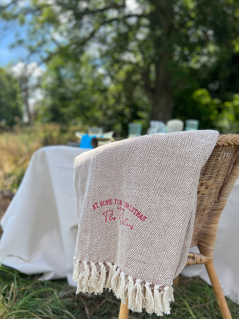 Solesmith 100% cotton personalised Christmas throw, UK version