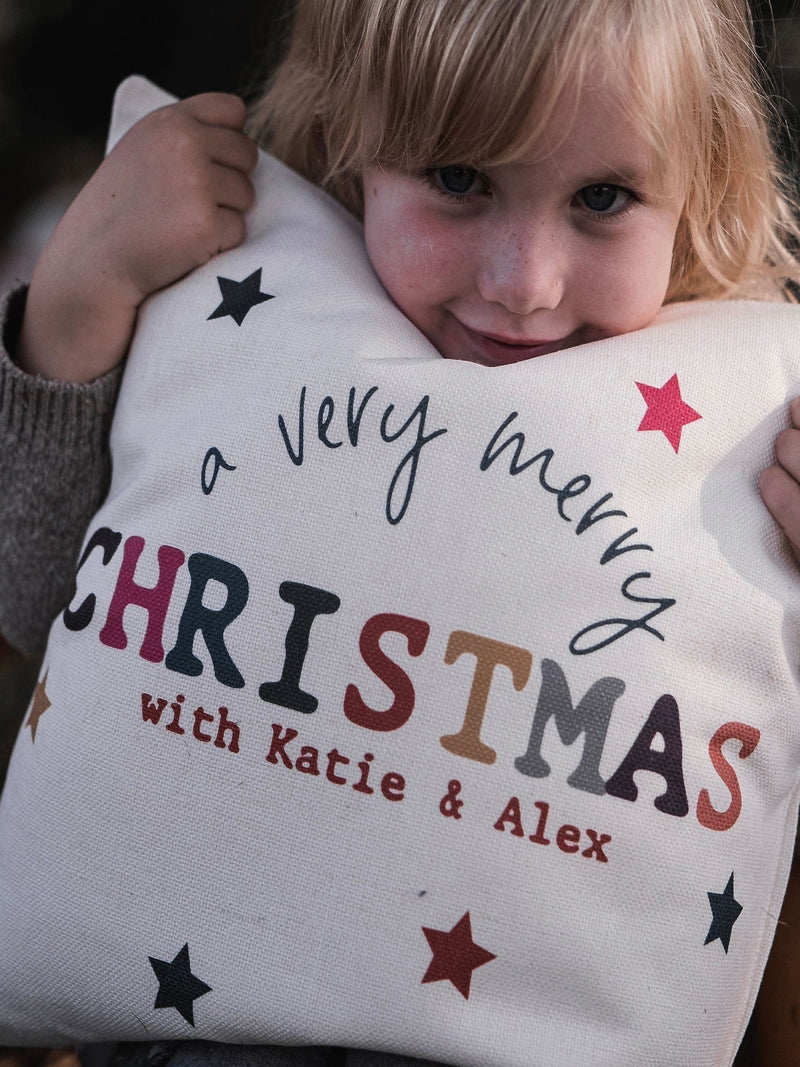 Solesmith personalised Christmas cushion 40x40cm (British brand)