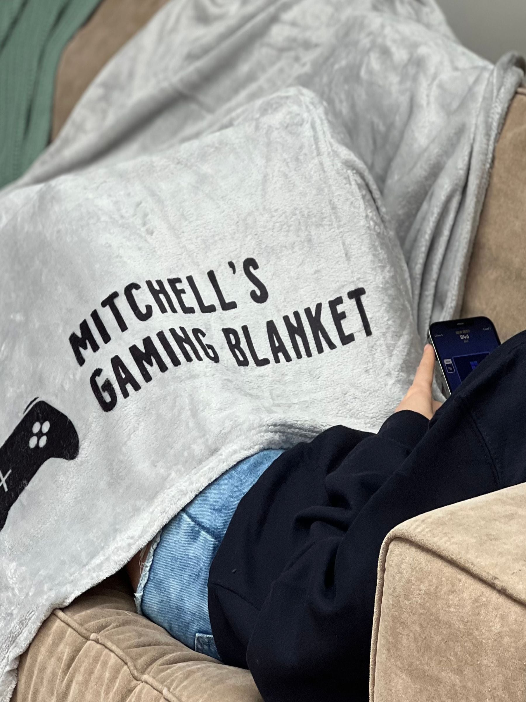 Solesmith personalised gaming blanket 12.5cm x 15cm (British brand)