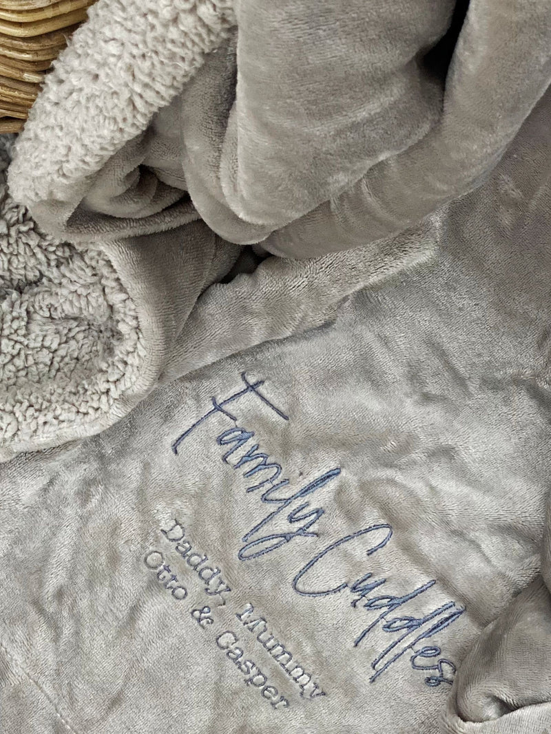 Solesmith personalised family cuddles winter throw - British product