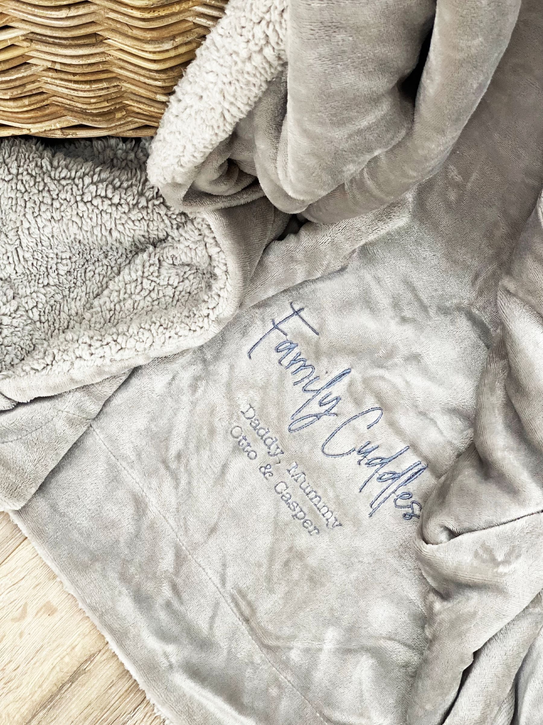 Solesmith personalised family cuddles winter throw - British product