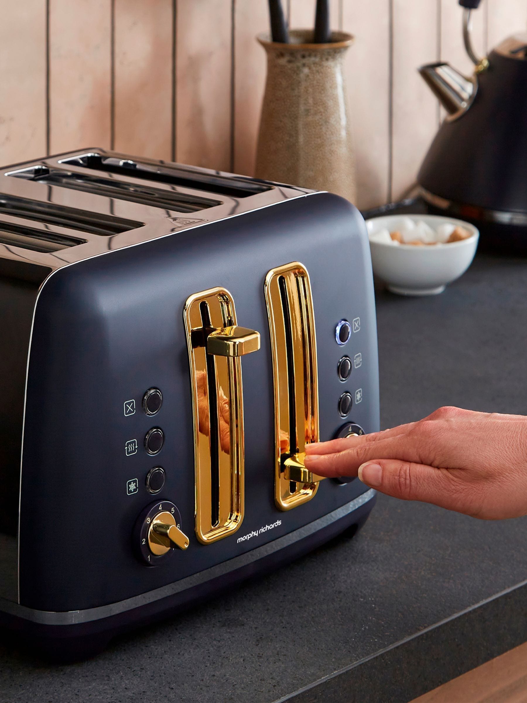 Morphy Richards Blue Accents 4 Slice Toaster, imported from the UK