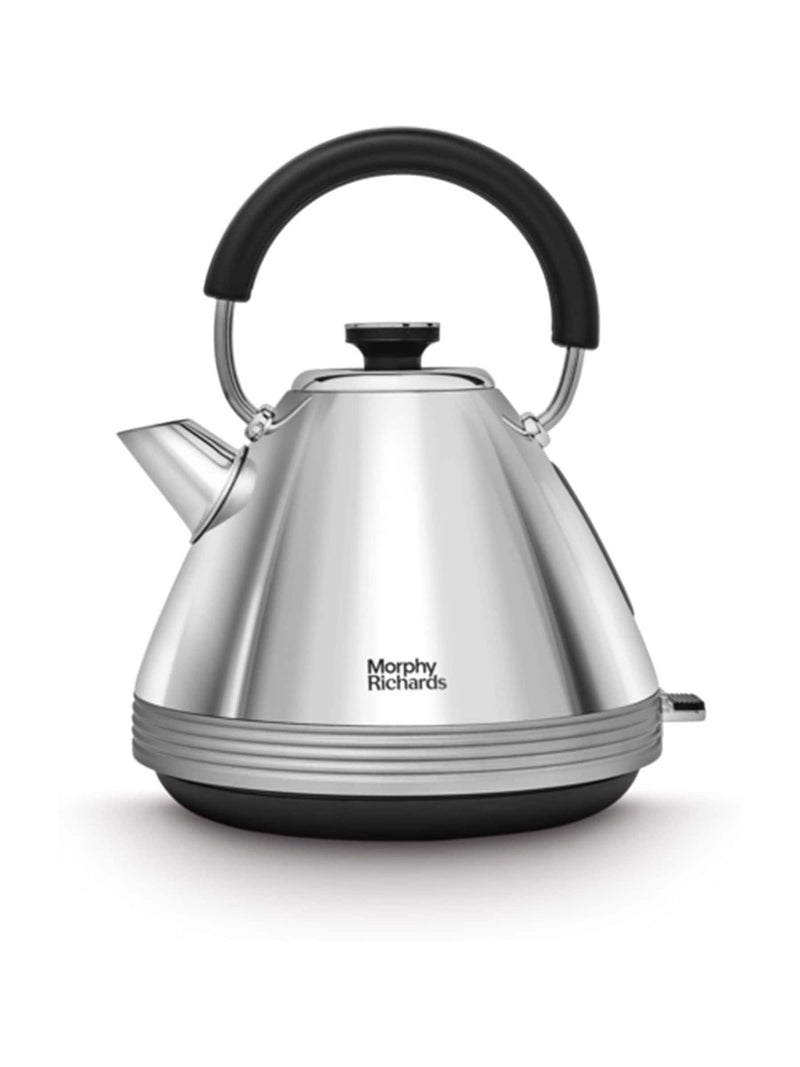 Morphy Richards Black/White Venture Retro Pyramid Kettle 1.5L, imported from the UK