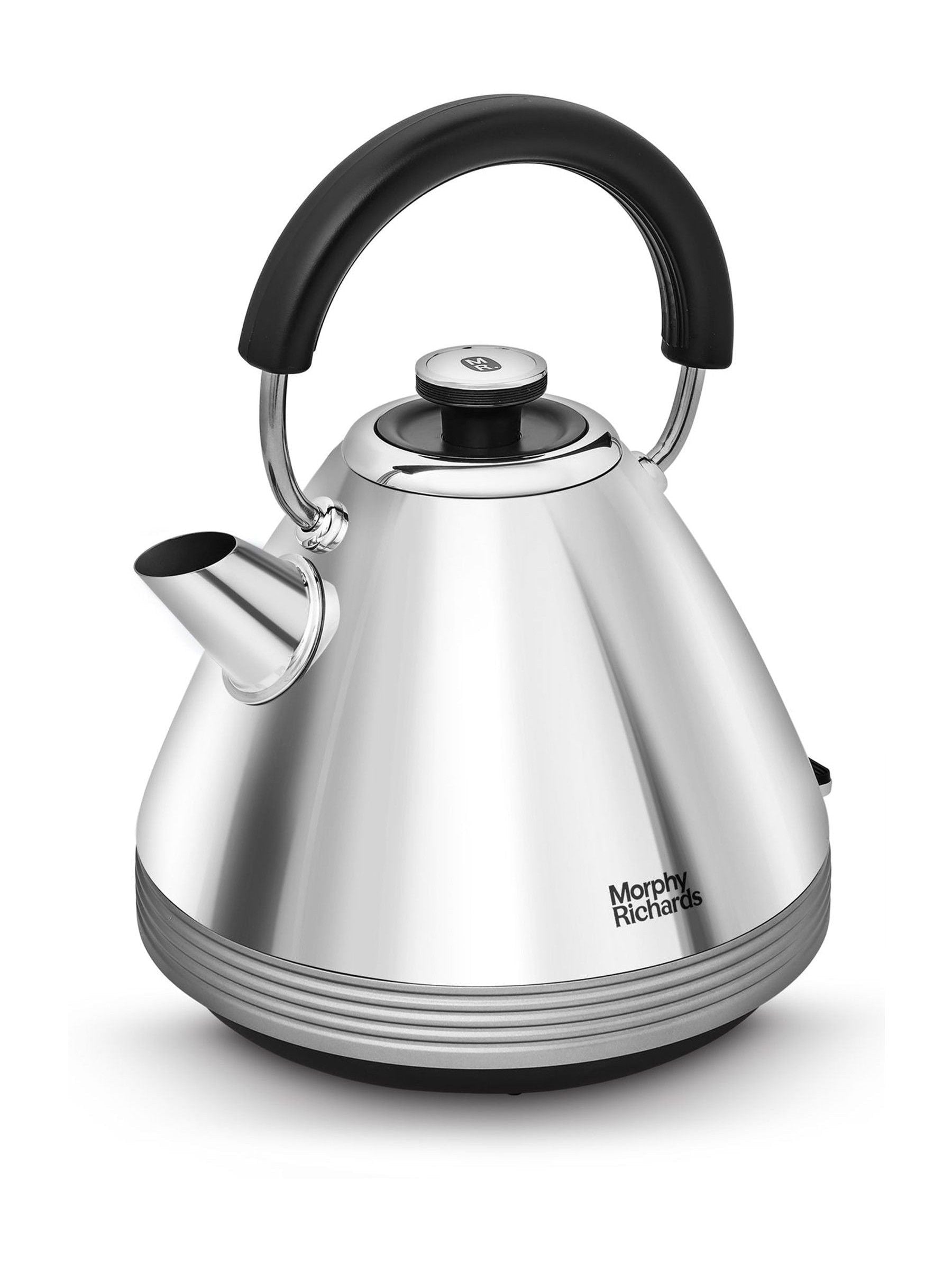 Morphy Richards Black/White Venture Retro Pyramid Kettle 1.5L, imported from the UK