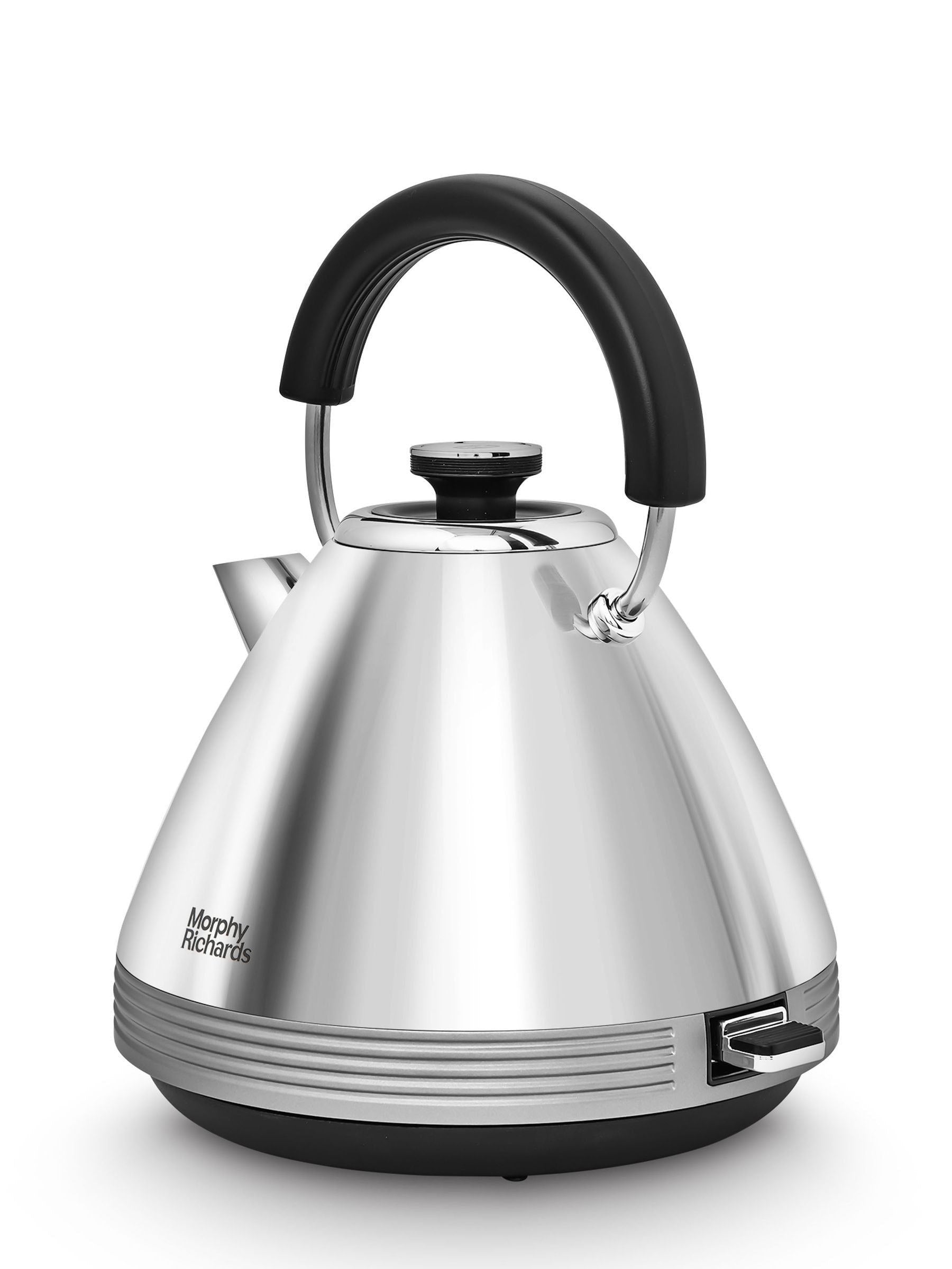 Morphy Richards Black/White Venture Retro Pyramid Kettle 1.5L, imported from the UK